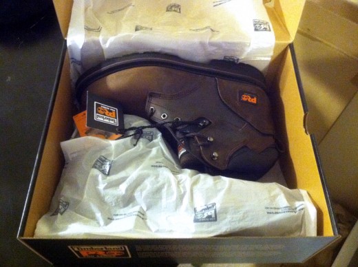 Oh how I love the smell of fresh leather, even if it is work boots.