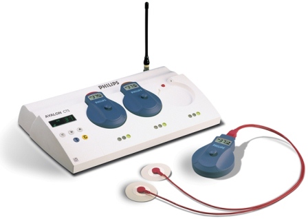 Philips Cordless Avalon Fetal Telemetry CTS Base Station with Wireless Transducers M2725A & M2726A