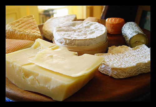 A French cheese plate.