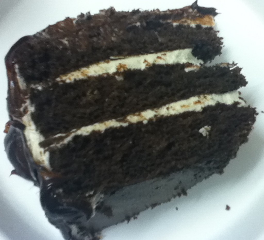 Recipe Chocolate Fudge Cake with Kahlua Buttercream and Chocolate