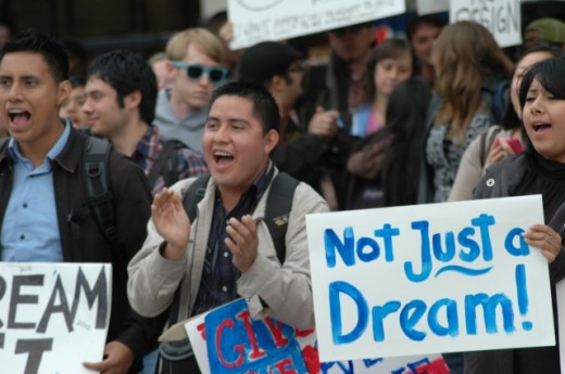 Students rally for the passage of the D.R.E.A.M Act last November in Fresno, California