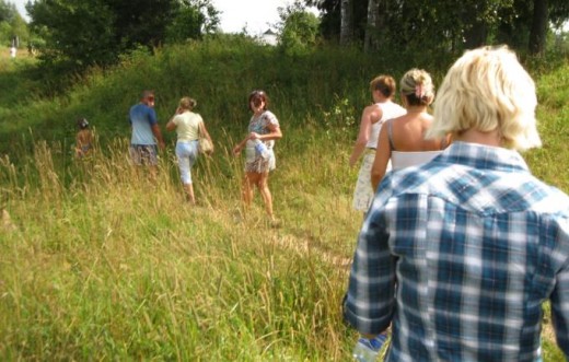 On trail to the adjacent spring to gather water.  (Photo taken in vacinity of Valday District of Novgorod Oblast, Russia)