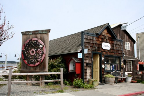 Shops along waterfront