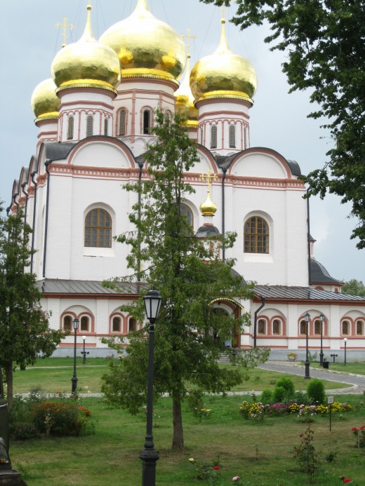 Main church inside monastery.  (Monastery in Valday District near Veliky Novgorod, Russia)