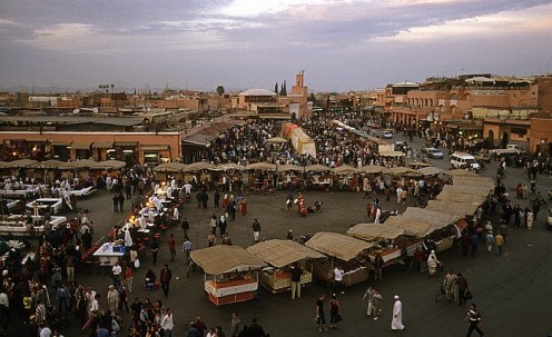Marrakech - Marocco view from Caf Glacier: Place Djamaa el-Fna