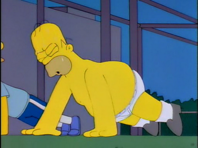 Homer exercises at home