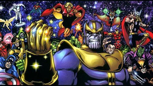 Thanos faces the Marvel Universe 