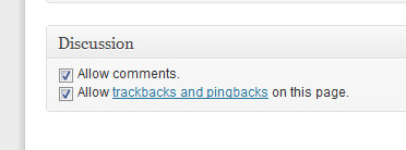 Uncheck the box to disable comments on a page.