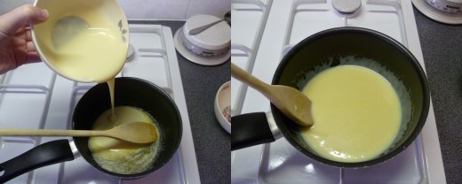 Add the condensed milk and stir till everything is mixed.