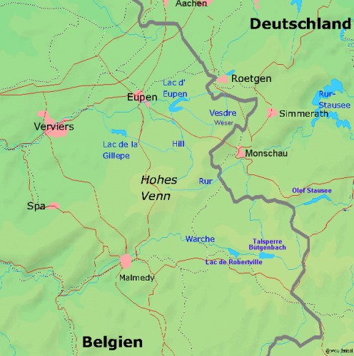The Hautes Fagnes area in eastern Belgium