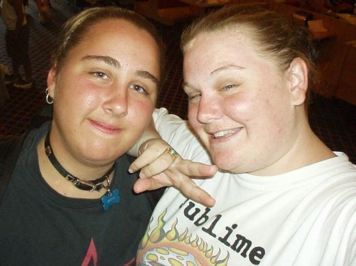 Becca and I in the park after hours.