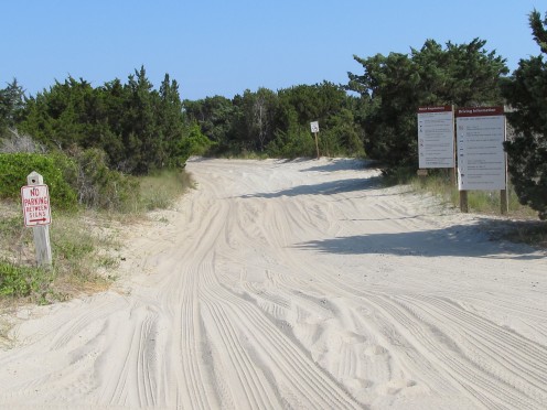 Beach access ramp on Ocracoke Island