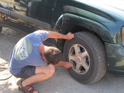Back to town to refill the tires