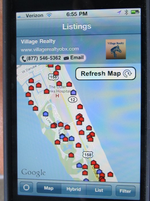 The app will find your location and show you the listings near you