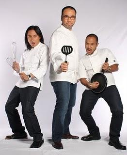 The Judges: (L-R) Chefs Lau-The Rebel, Ferns-the Maestro and Japs-The Traveler