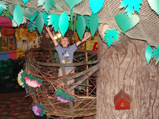 Marco asserting his dominance in the tree house.
