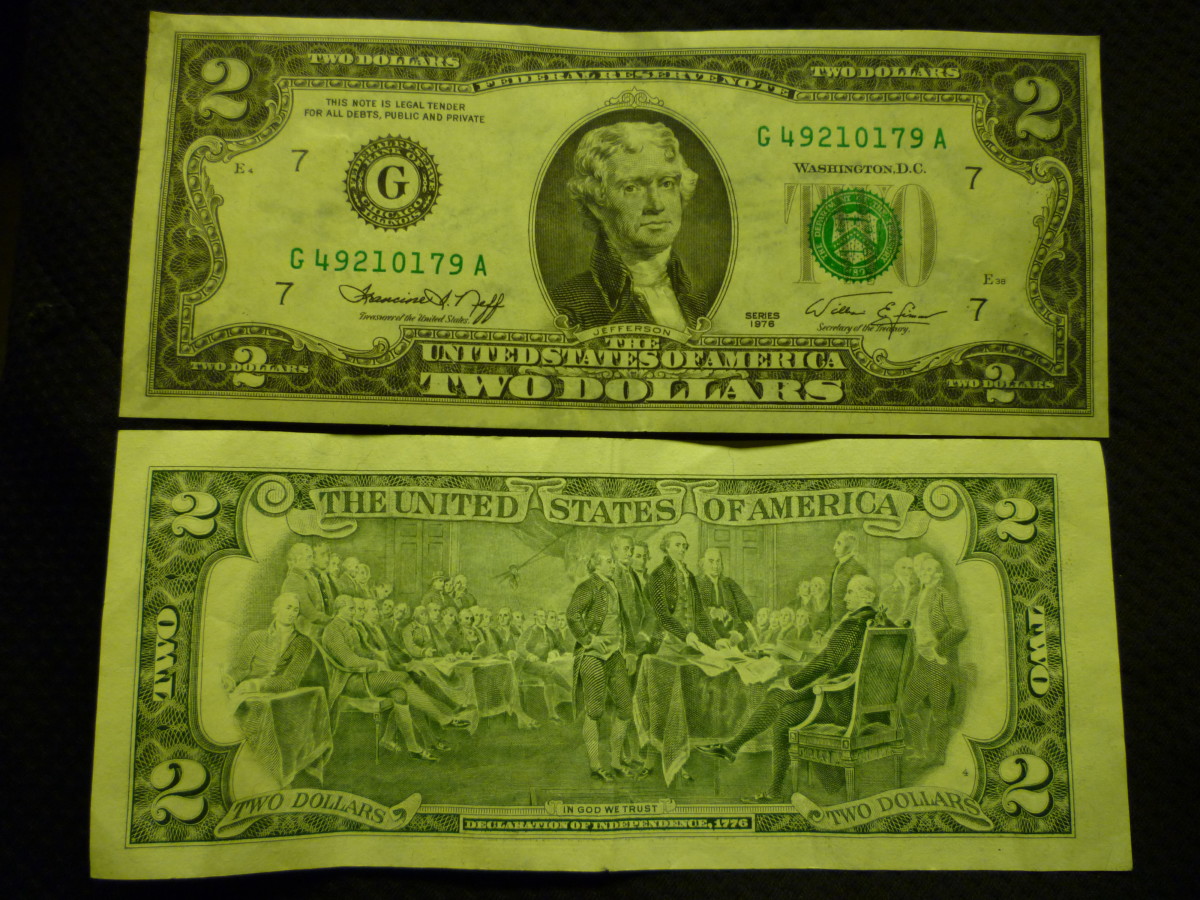 2013 2 Dollar Bill Value Chart