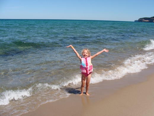 Grace exemplifying 'born free' on Miners Beach.