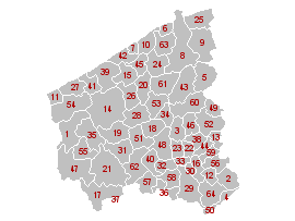Map location of West Flanders province, Belgium