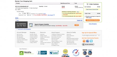 A one year registration on GoDaddy can be as low as $8 unless you choose to register for multiple years.