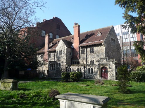 Former Hospitium of St John the Baptist. Guesthouse and Alms Houses associated with Reading Abbey and built in the late 15th Century. Restored in 1892