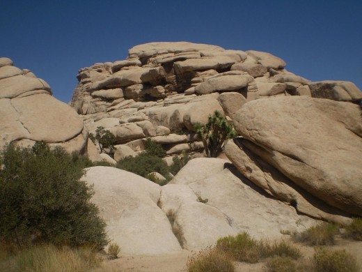 Large boulder formation out at Joshua Tree.