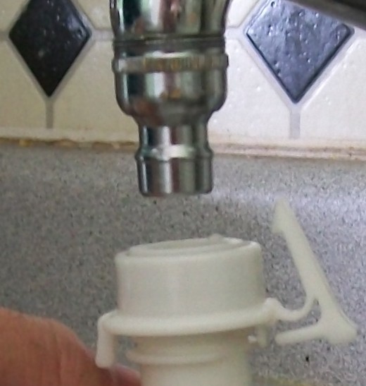 #3) Your machine connector fits over the nipple end of the adaptor.
