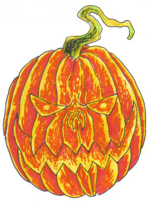 Learn to draw a Halloween pumpkin for Halloween.