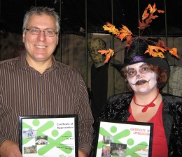 Presenting a thank you certificate to a local volunteering business man who helped with the Haunted House Fundraiser for our local Boys & Girl's Club. Source: © I Am Rosa