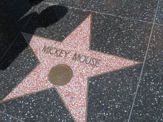Mickey Mouse's "Star" on the Hollywood Walk of Fame (located near Madame Tussaud's).