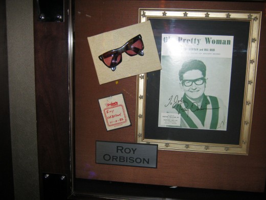 Roy Orbison's exhibit, even included the glasses!