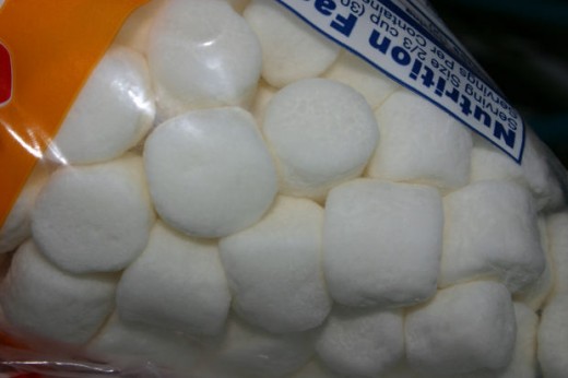 Melted marshmallows makes an easy binder for different ingredients.