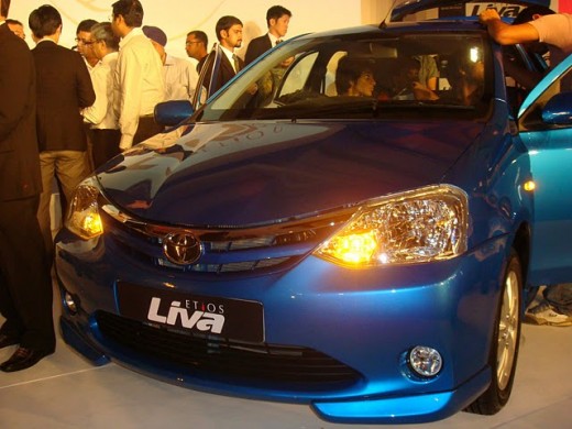 Toyota Etios Liva - Spacious sparkling blue car