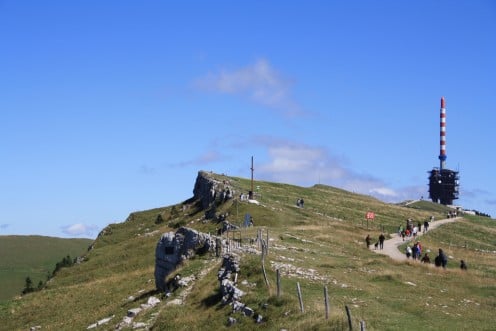 View of the TV Tower, Chasseral in Switzerland