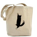 Climbing Cat canvas bag from author's artwork