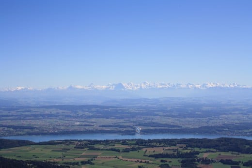 Chasseral, Switzerland - Panorama of 3 Lakes, Forest and Alp Mountains