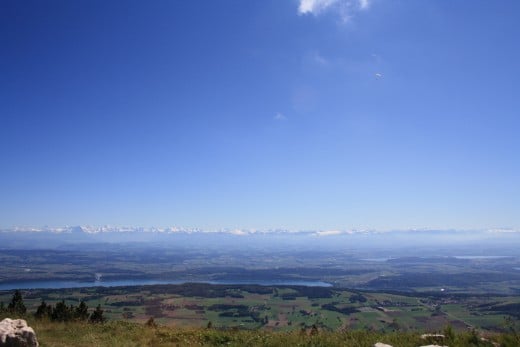 Chasseral, Switzerland - Panorama of 3 Lakes, Forest and Alp Mountains