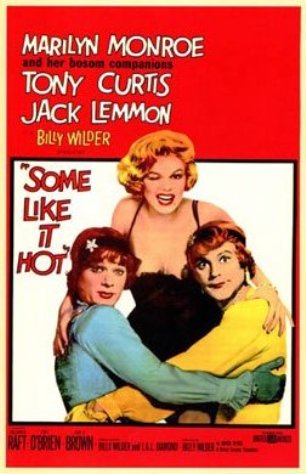 Jack Lemmon, Tony Curtis, Marilyn Monroe in "Some Like It Hot"