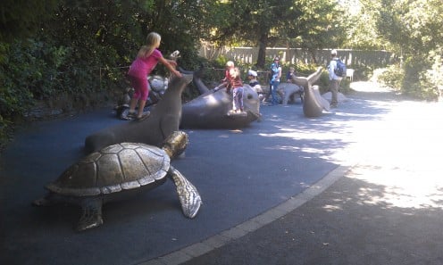 Outdoor play area for young children at the Oregon Coast Aquarium