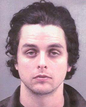 Billy Joe Armstrong made a stink on a recent flight when he refused an airline employee's request to pull up his sagging pants. The above photo is from a 2003 arrest for DUI.