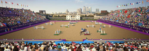 An artist's impression of the equestrian events in Greenwich Park at the 2012 London Olympics