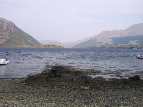 Looking up Loch Etive, Scotland, from the jetty at Aird's Bay