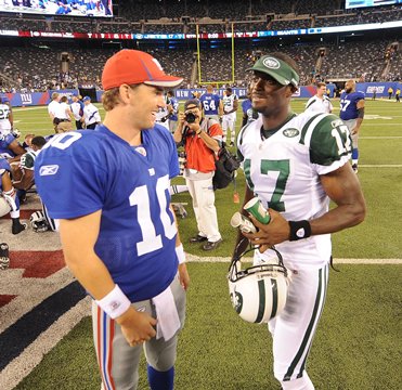 New York Giants and New York Jets Plaxico Buress reunite during the preseason game in August 2011