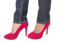 HIGH HEELS AND JEANS. SHE'S READY FOR YOU AND HER TO 'PAINT THE TOWN RED.' PACE YOURSELF, BUDDY.