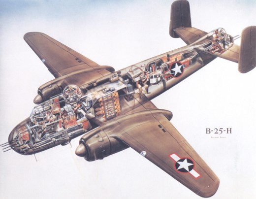 A B-25 which was one type of plane America provided