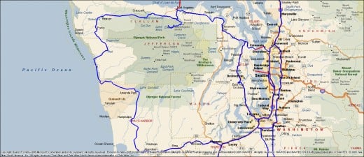OUR ROUTE AROUND OLYMPIC NATIONAL PARK