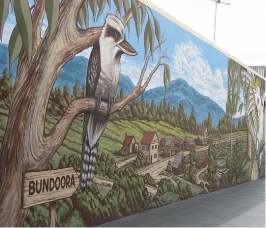 A mural at Bundoora Square in Bundoora, Melbourne