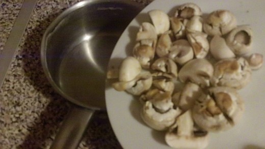 Place the mushrooms in a small pan.