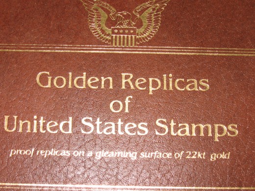  Gold Plated Stamps placed within a protective proof jacket, like the one shown in this picture, can not only protect your valuable stamp collection, but also add to its overall value as well.