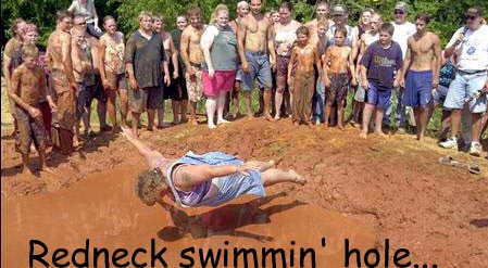 SOME PEOPLE IN OUTLYING AREAS OF THE SOUTH, HAVE PARTIES WHERE MUD-JUMPING IS THE MAIN ATTRACTION.
